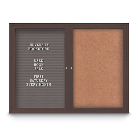 United Visual Products Corkboard, 18"x24", Rubber/Bronze UV401PLUS-BRONZE-RUBBER